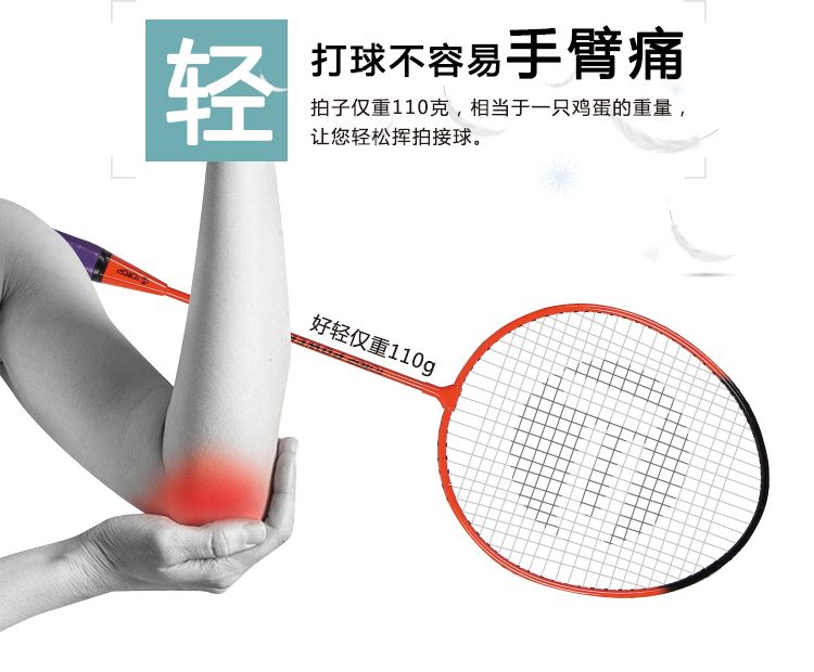 TP2030铁合金分体羽拍，带6球详情图8