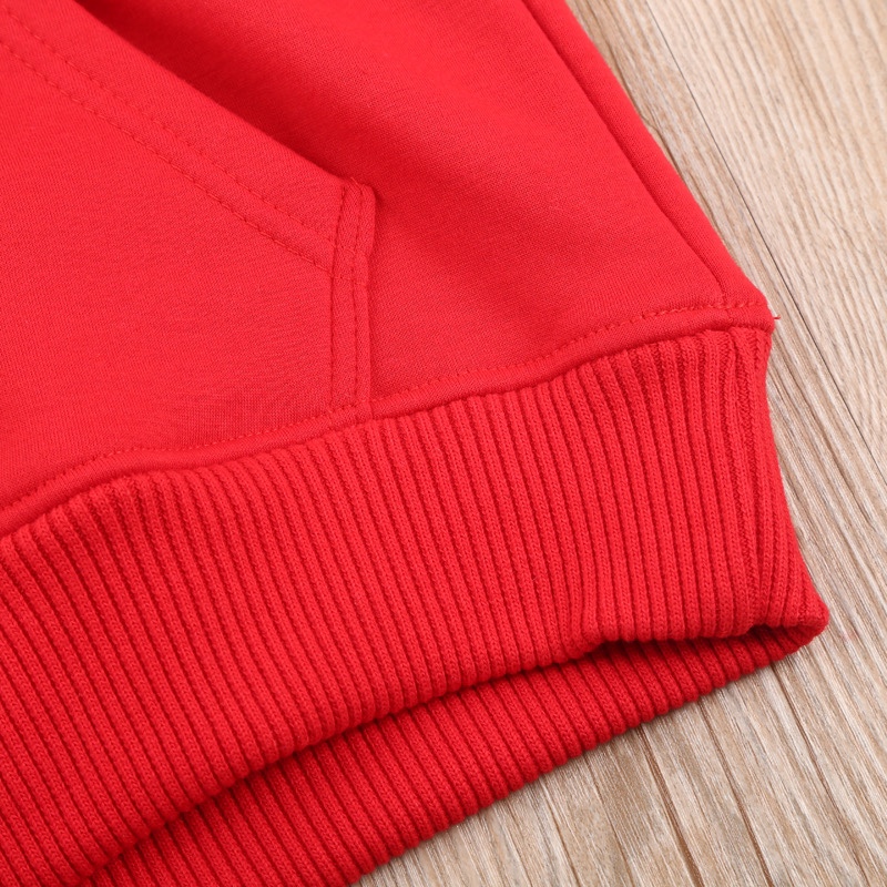 红色DIY卫衣定做 个性卫衣工作服外套 套头连帽衫卫衣详情图4