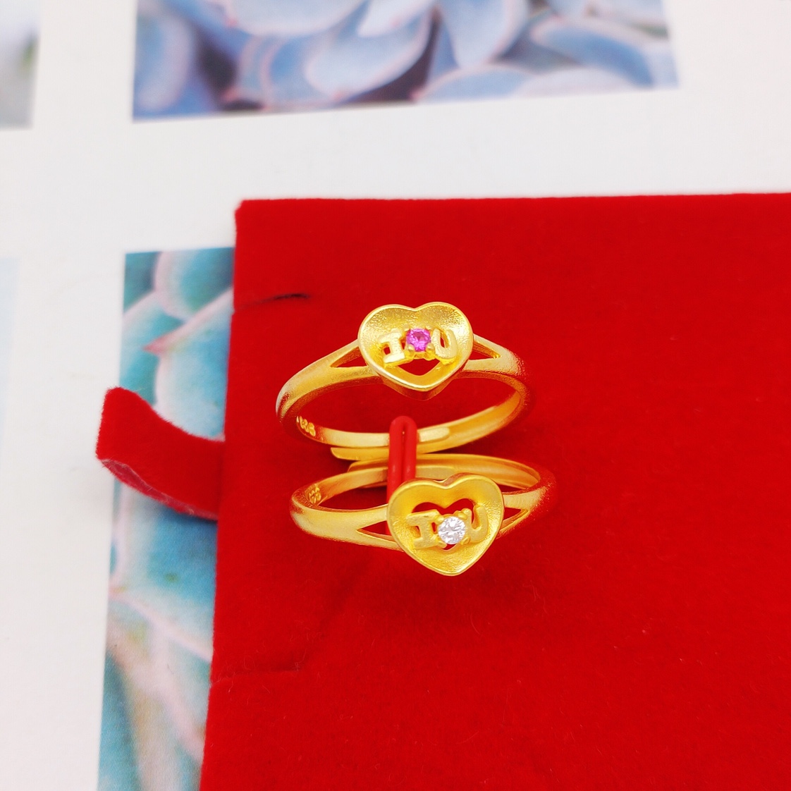Ruby ring with a heart