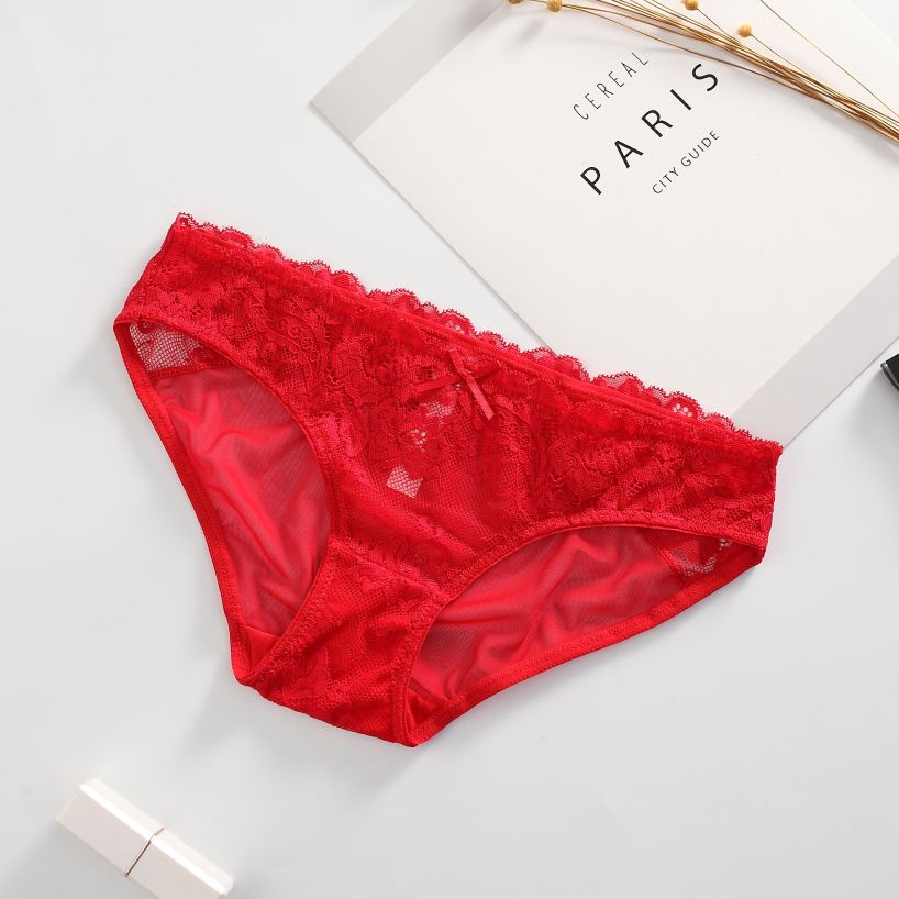 Sexy mesh breathable underwear jacquard lace mid-waist women's underwear manufacturers direct magic box mystery magic box mystery