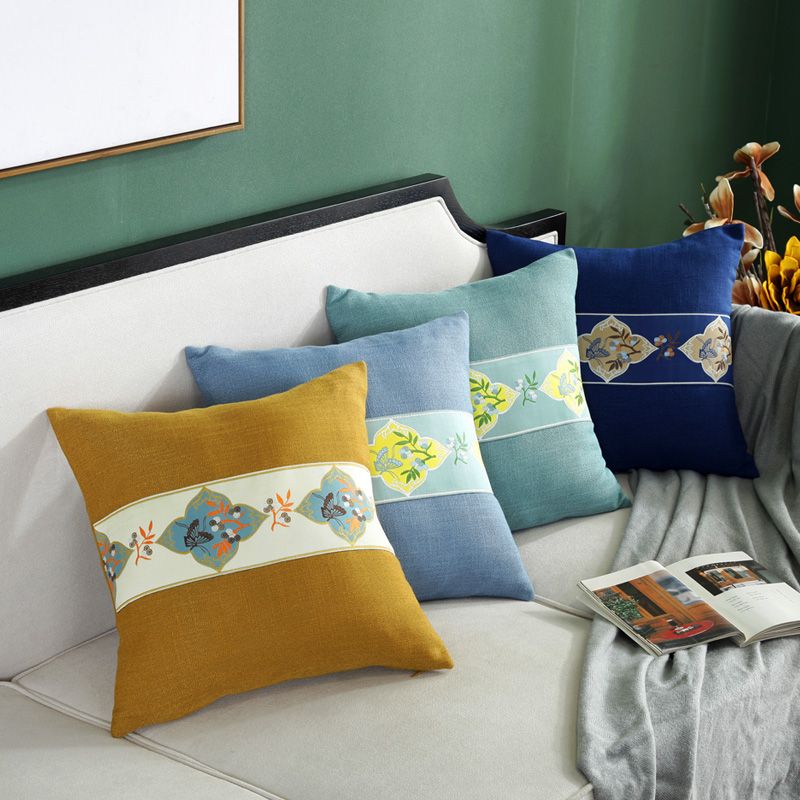 Modern Chinese-style sofa cushions, bay window headboard cushions, throw pillows, waist cushions, and national trend details Picture