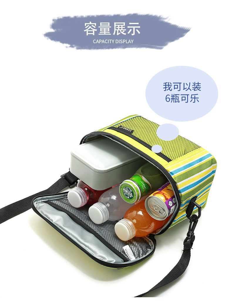SANNE's new insulated bags, striped Oxford cloth bento delivery packs, breast milk preservation ice packs, and Amazon insulated packs detail image 8