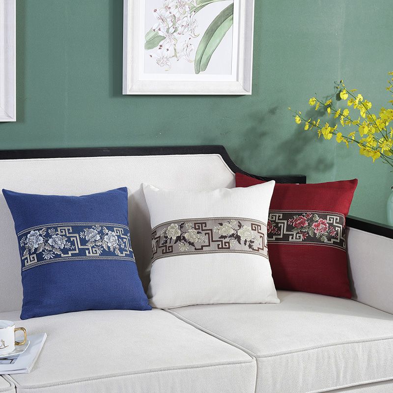 New Chinese-style rosewood sofa cushions, embroidered headrests, bed backrests, Chinese-style living room chair backrests details Picture
