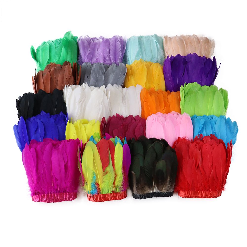 鹅毛15-20cm大票布边多色可选一包两米