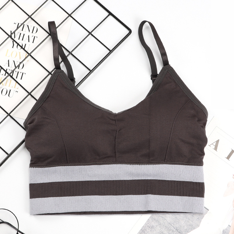 2023 New Explosive Seamless Women's Vest With Breast Pad Thin Straps Comfortable High Elastic Sports Bra Beauty Back undefined