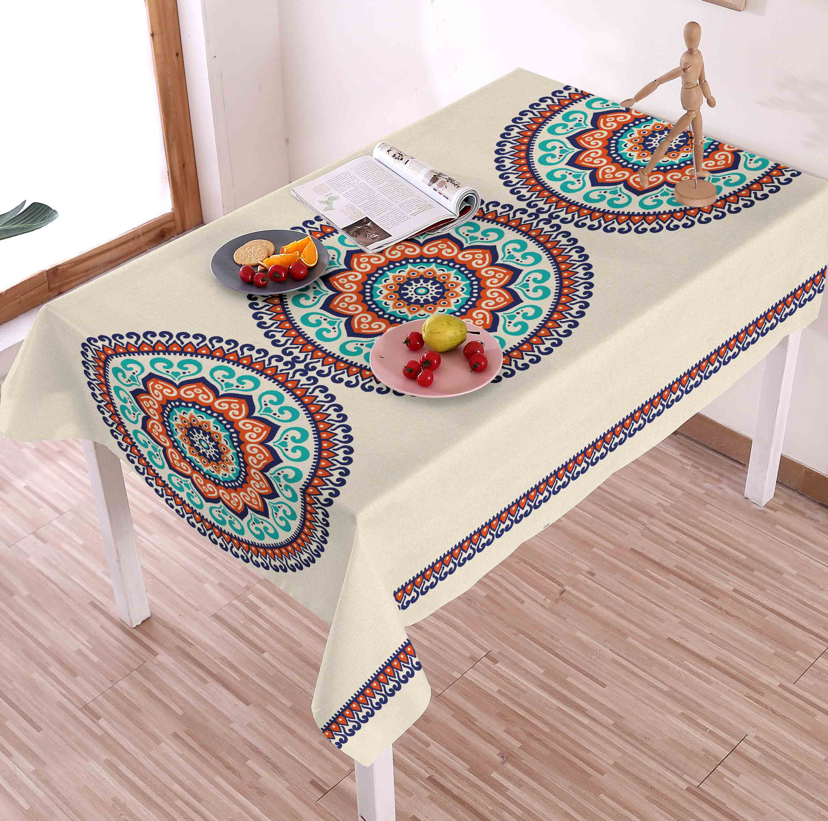 民族风纱线桌布花边桌布现代中式长方形餐桌布茶几高级感高端