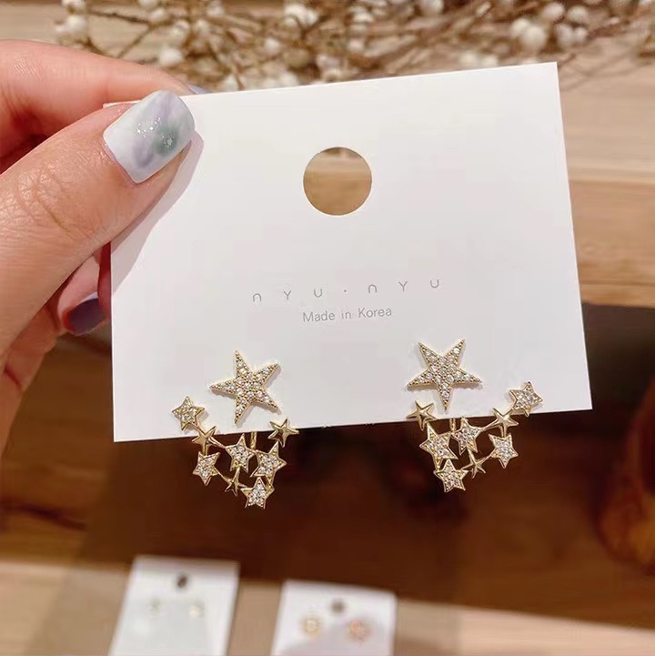 Manufacturers direct copper zircon pentagonal earrings thumbnail