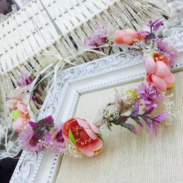 Jialan Accessories' Eternal Flower Wreath Headband 1588 Purple Fairy Garlands