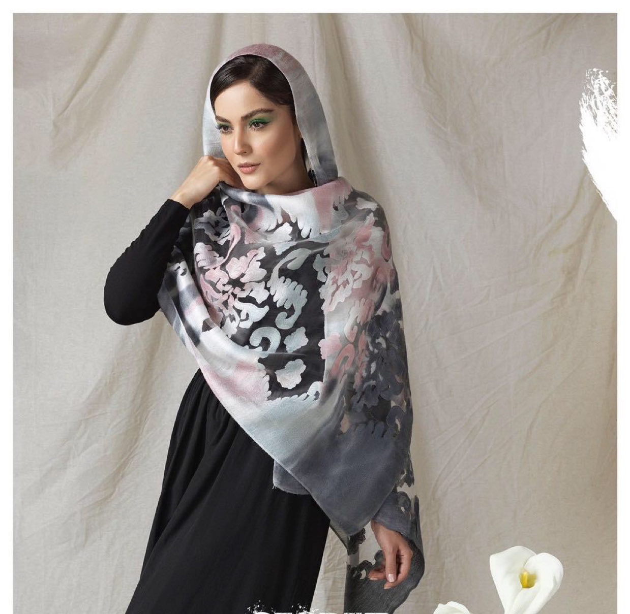 Colorful printed sequined embroidered casual scarf, shawl, sequined chiffon cotton long scarf, square scarf