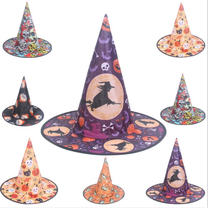 Halloween Dress Up Witch Wizard 226120072907 Color Print Hat