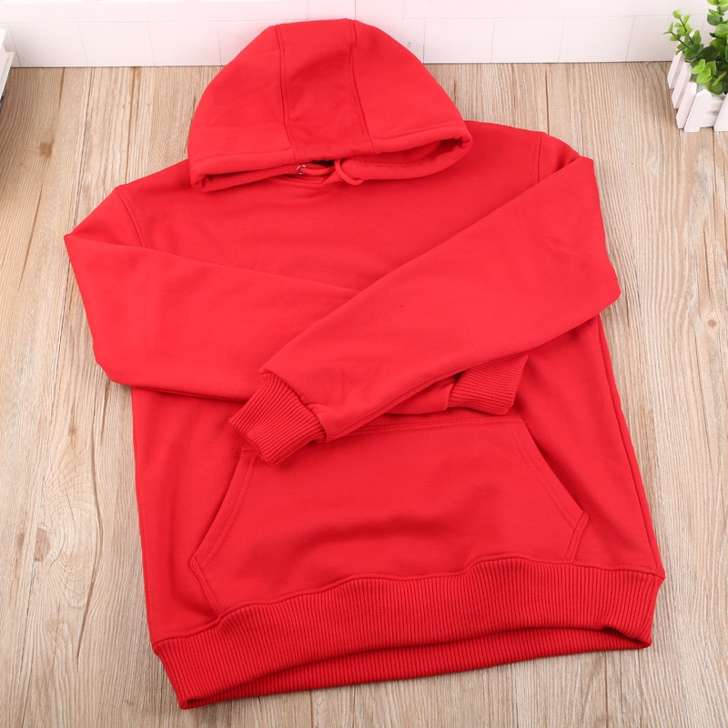 红色DIY卫衣定做 个性卫衣工作服外套 套头连帽衫卫衣