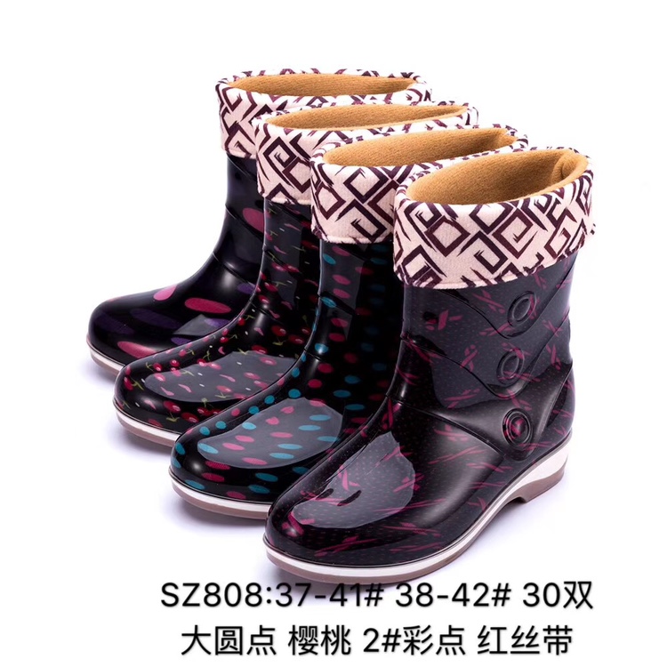 水晶女士雨靴保暖款产品图