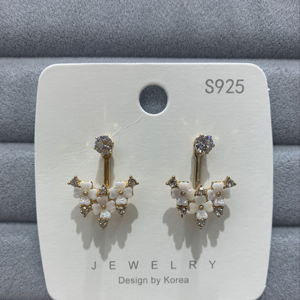 S925 zircon flower earrings thumbnail