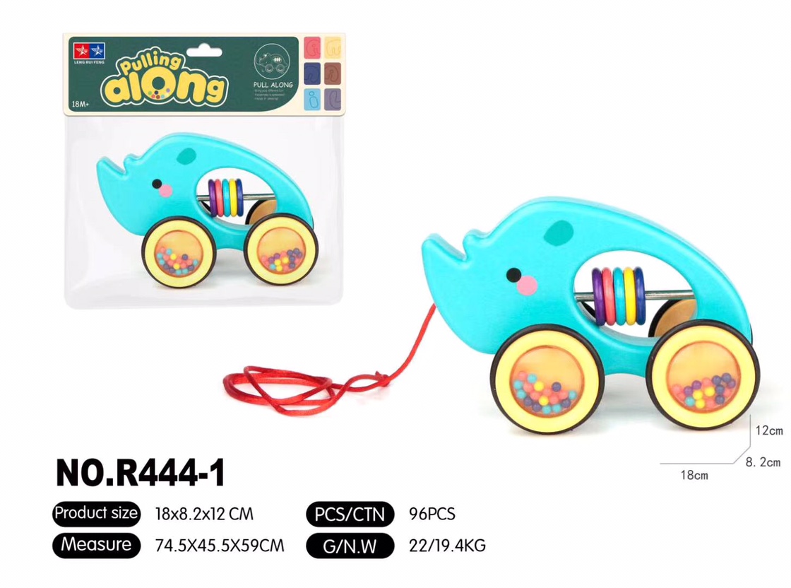 Drag toddler toys pull car pull rope pull line toy car baby baby stroller Baby toys 1-3 years 444-1 card head bag