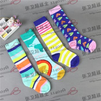 Long tube baby pile socks over the knee Specification drawing
