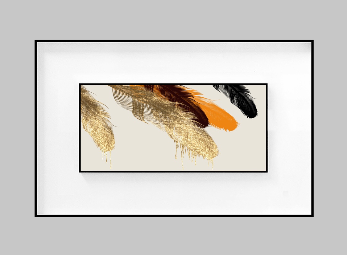 双框鎏金装饰画沙发背景画三联画