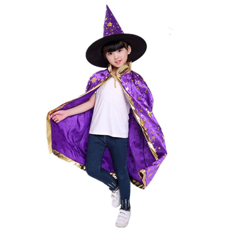 Small Wholesale Manufacturers Direct Sales Of Halloween Products Wholesale Children Bronzed Cloth Cape Hat Set Stage Dress Item Picture