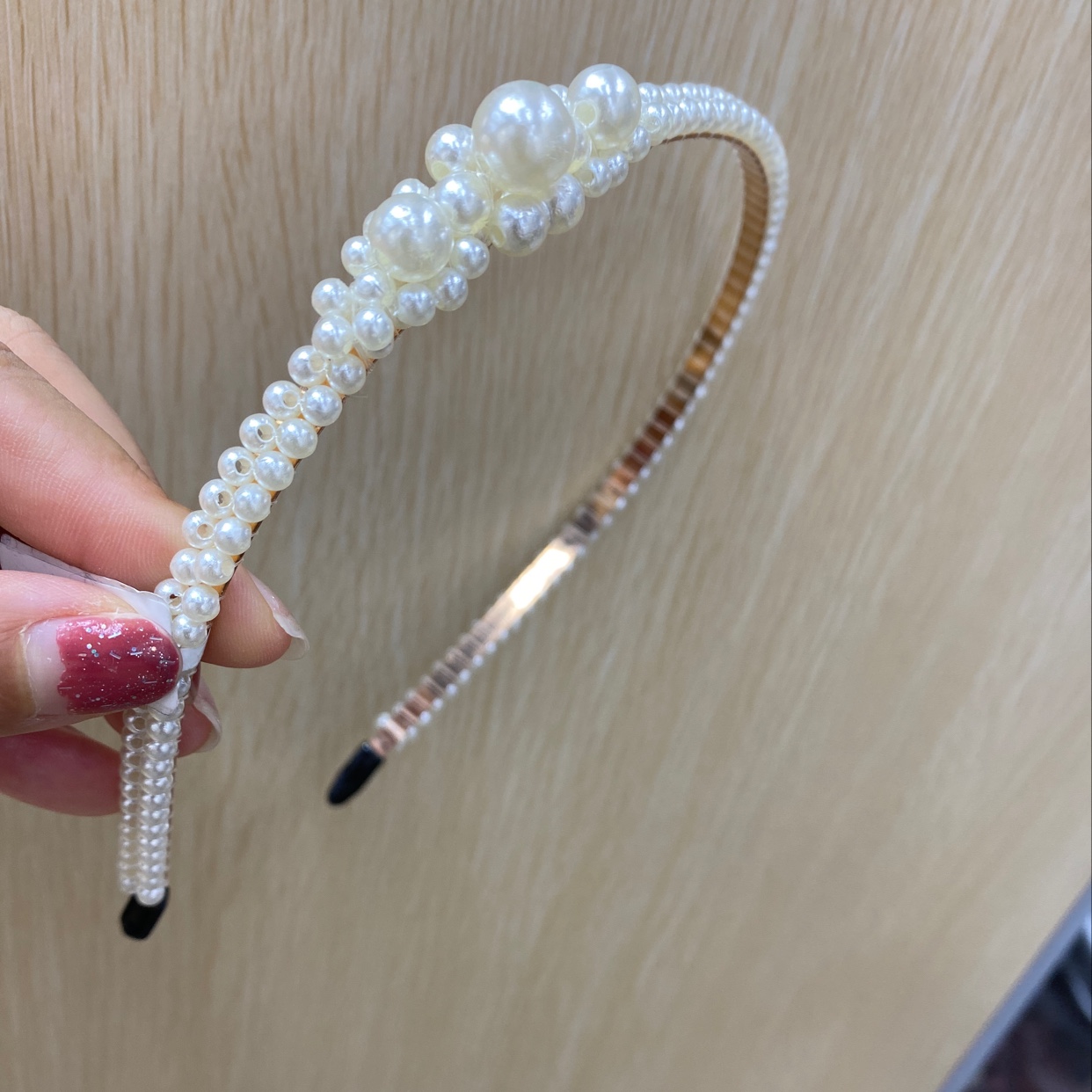 Internet Red Headband Explosion Headband Headband Accessories Fresh Fashion Pearl Hair Clip details Picture