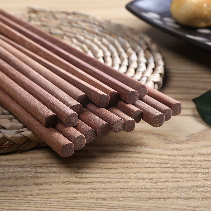 厂家直销25cm无漆红檀筷酒店专用散装餐具中华筷原色木质筷子详情图2