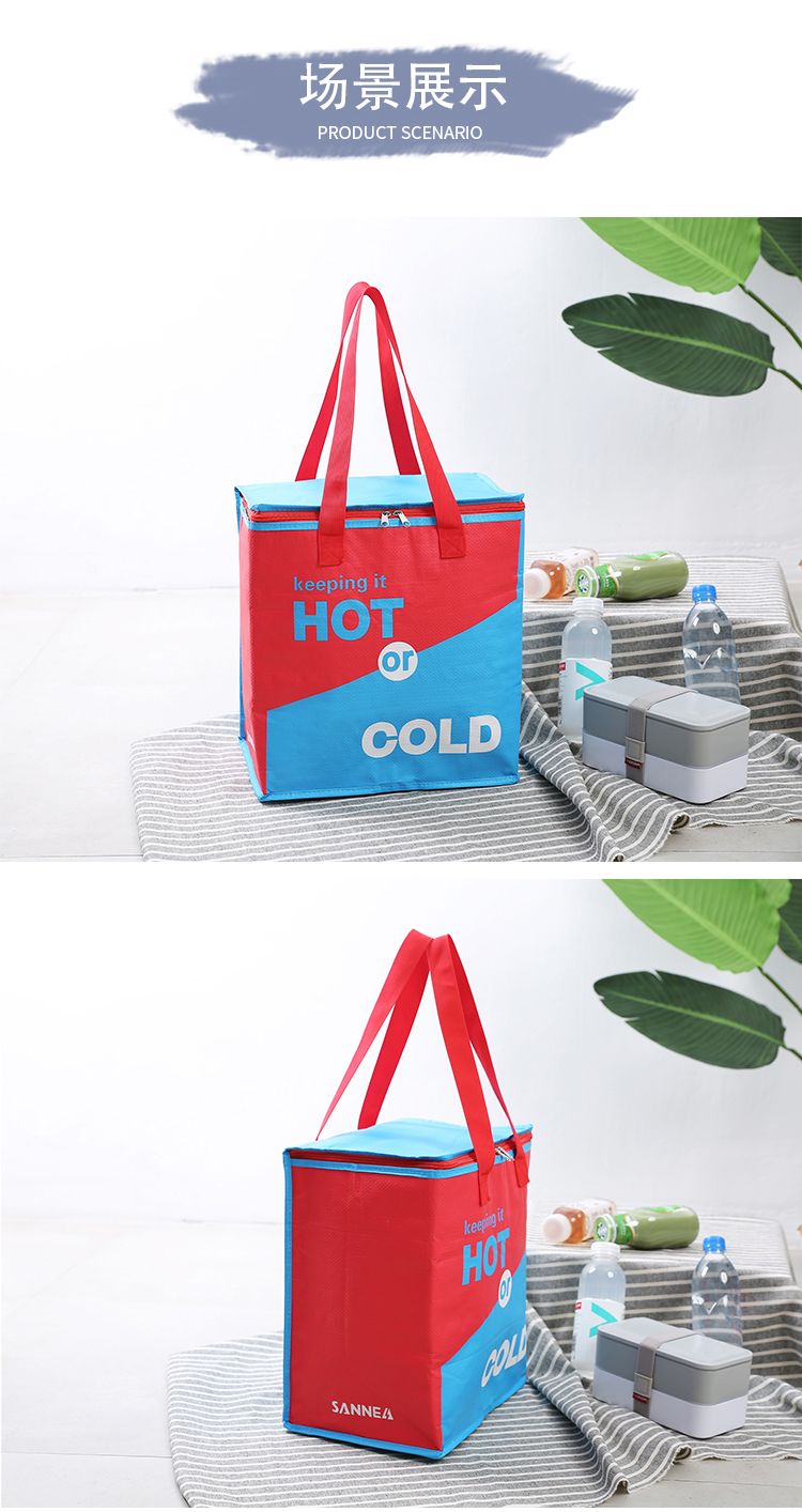 新款手提时尚学生午饭野餐包高档海鲜冰包饭盒袋批发保温袋便当包详情图7