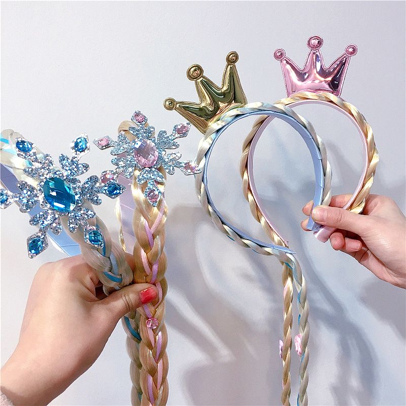Frozen Elsa, children's wig, Rapunzel, Rapunzel, false braid, Elsa headwear, braid detail image 4