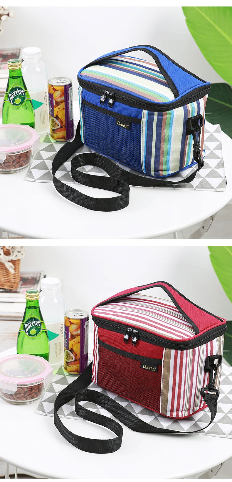 SANNE's new insulated bags, striped Oxford cloth bento delivery packs, breast milk preservation ice packs, and Amazon insulated packs detail image 14