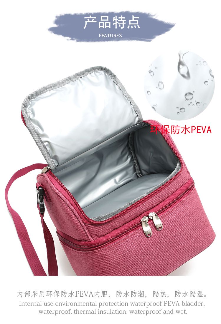 SANNE insulated bag, picnic cold insulation aluminum film insulated bag, hand-held double-layer picnic bag, waterproof folding ice pack detail image 6