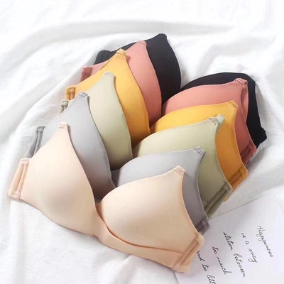 Solid Color One-Piece Seamless Back Bra Wrap Women's Bottom And Top Up Sexy Underwire Thin Bra