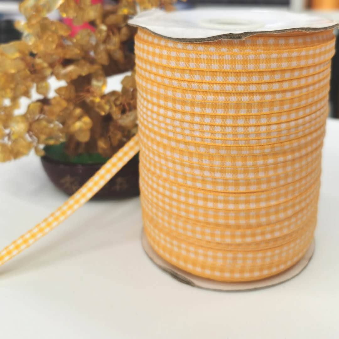 0.6Cm Wide 7 Color Polyester Lattice With Clothing Accessories Ribbon Webbing All Processing Application Scenario