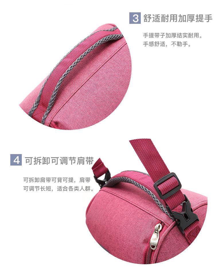 SANNE insulated bag, picnic cold insulation aluminum film insulated bag, hand-held double-layer picnic bag, waterproof folding ice pack detail image 7