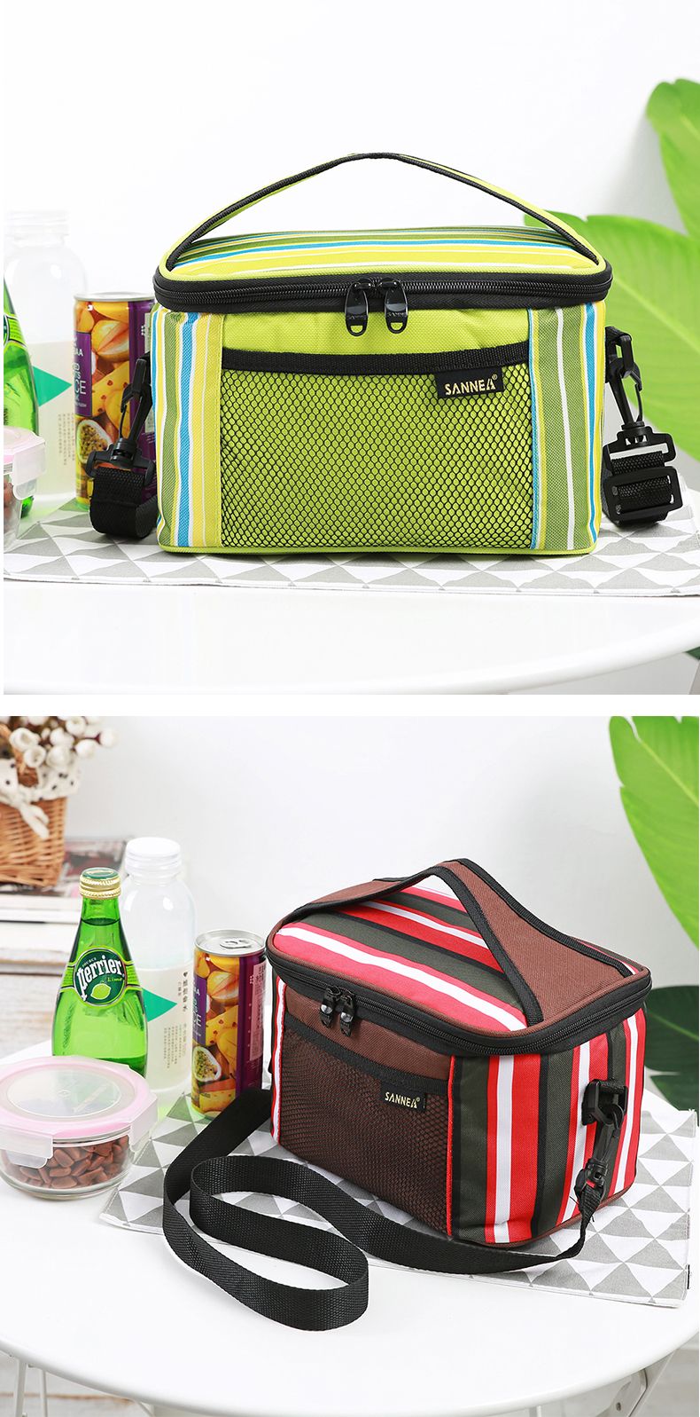 SANNE's new insulated bags, striped Oxford cloth bento delivery packs, breast milk preservation ice packs, and Amazon insulated packs detail image 13