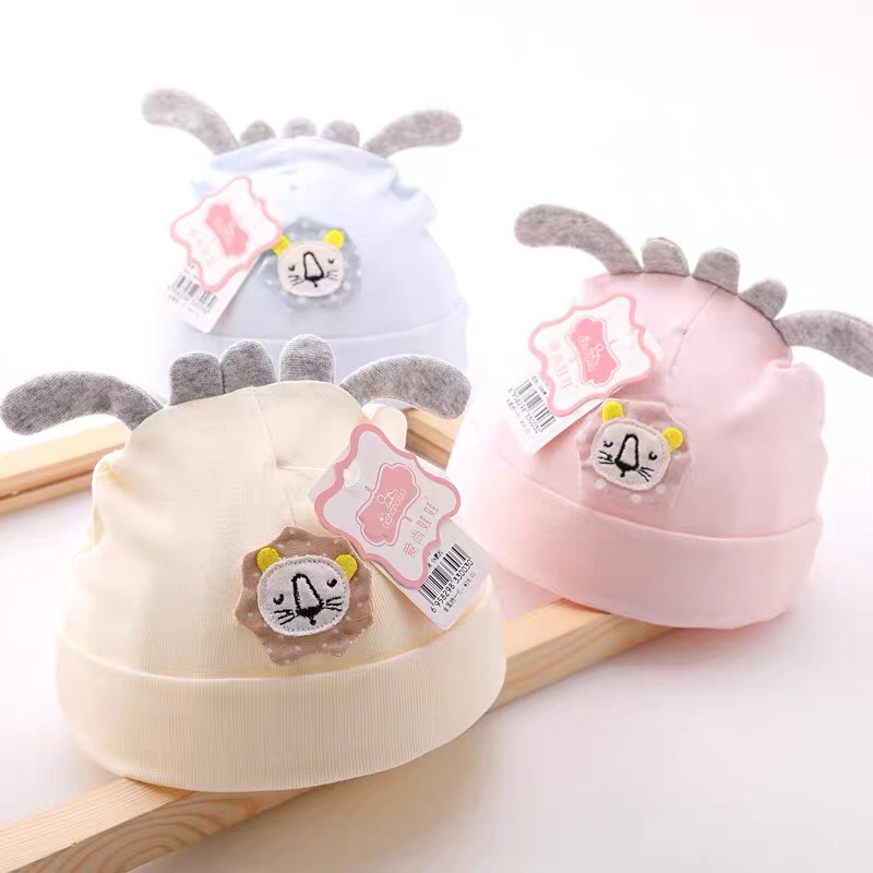 Baby cap Spring and autumn 0-3 months neonatal neonatal fetal cap pure cotton cute thin baby cap thumbnail