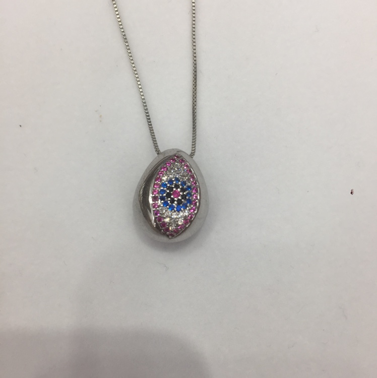 New color eyes zircon inlaid water drop necklace thumbnail