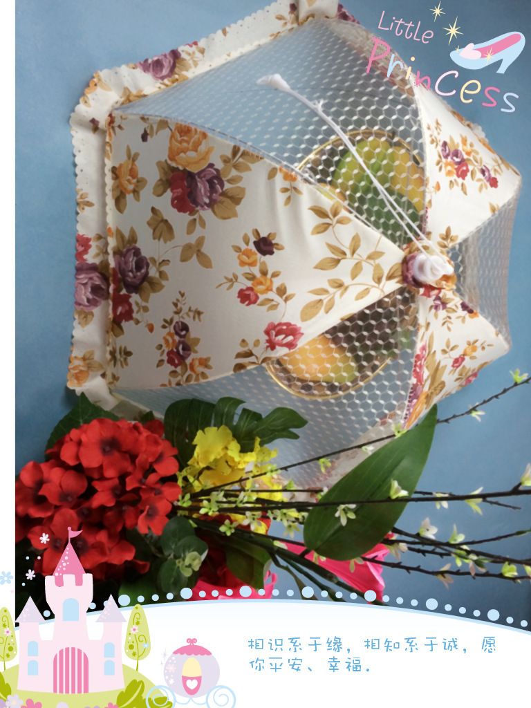 Lace Folding Round Rectangular Food Cover High-End Dining Table Fly Proof Food Cover Fruit Cover Breathable Cover Cover Specification drawing