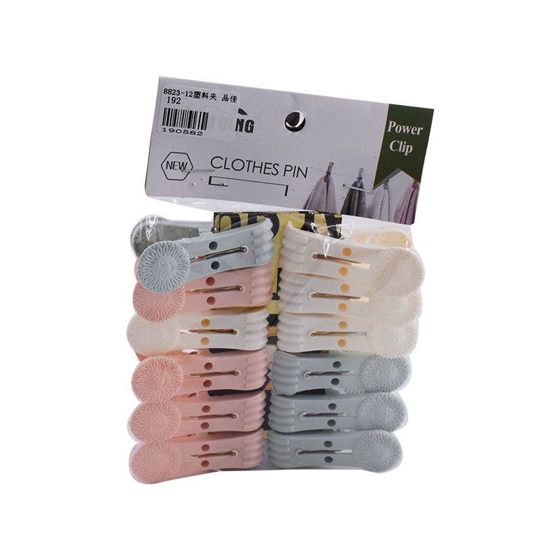 Non-Trace Windproof Clip Multi-Functional Clothes-Drying Clip 12 Plastic Durable Clip Manufacturers Direct Sales Item Picture