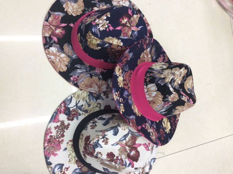 Korean authentic lady's hat in floral cloth thumbnail