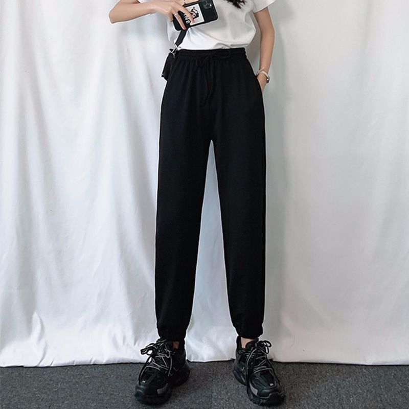 运动裤女爆款春秋宽松束脚哈伦裤垂感显瘦百搭休闲ins潮灯笼卫裤细节图