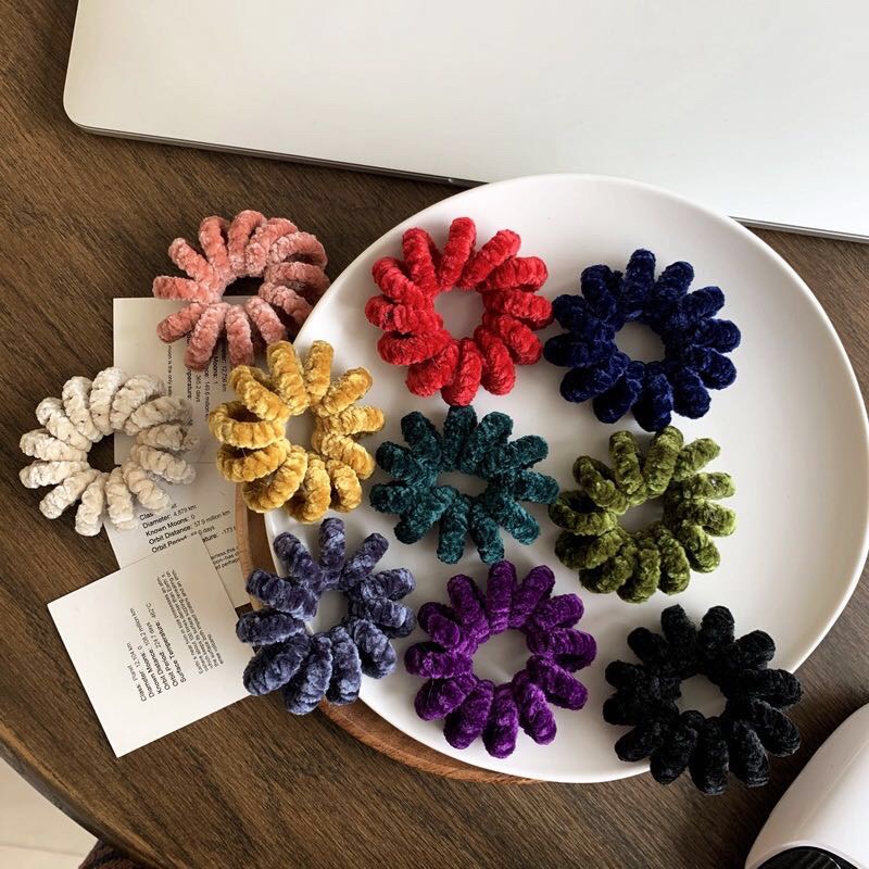 Telephone Wire Hair Circle Velvet Large Hair Rope Hair Rope Hair Accessories Korean Simple Girl Headdress Leather Strap Hair