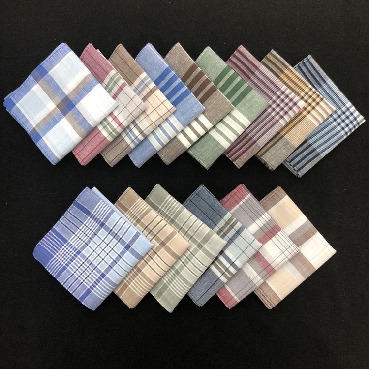40 cm pure cotton check men's handkerchief five mixed handkerchief color square towel