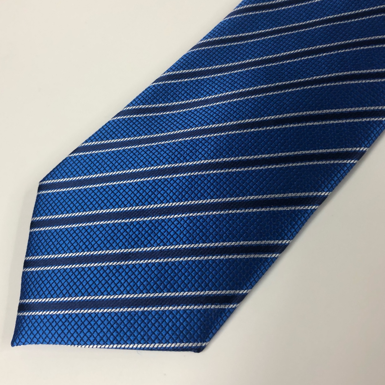 高品质批发蓝色黑色领带条纹领带定制斜纹涤纶领带工厂直销详情图5