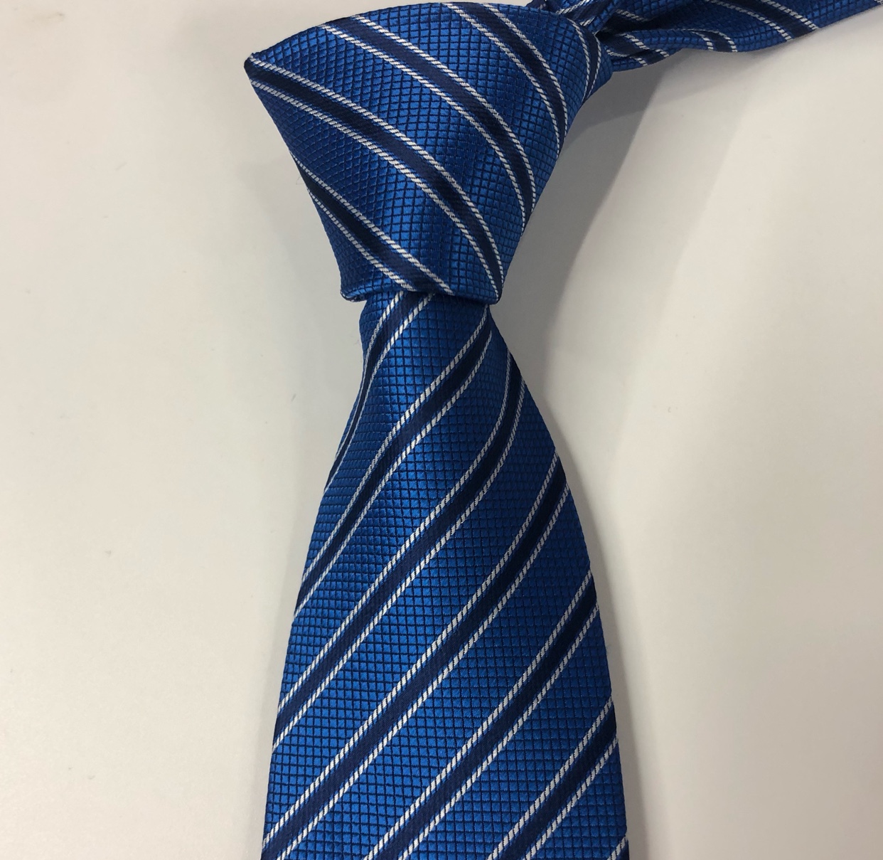 高品质批发蓝色黑色领带条纹领带定制斜纹涤纶领带工厂直销详情图3