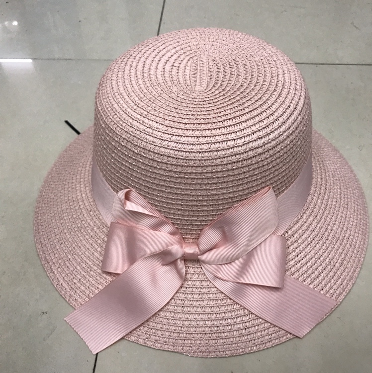 Japanese Fresh Mori Hand Hook Sun Shade Bow Papyrus Hat Children Summer Sun Protection Broad-Brimmed Fisherman Hat Sun Hat