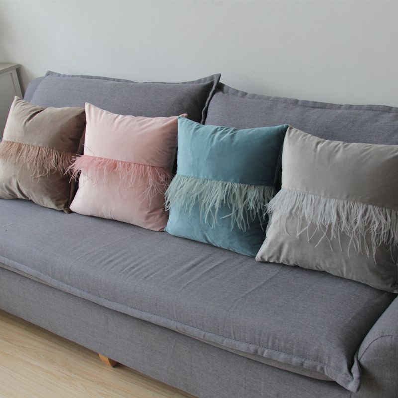 Modern and simple solid-color cushions, sofa cushions, office bed backrest cushions, waist pillows, headboard pillow covers without cores details Picture
