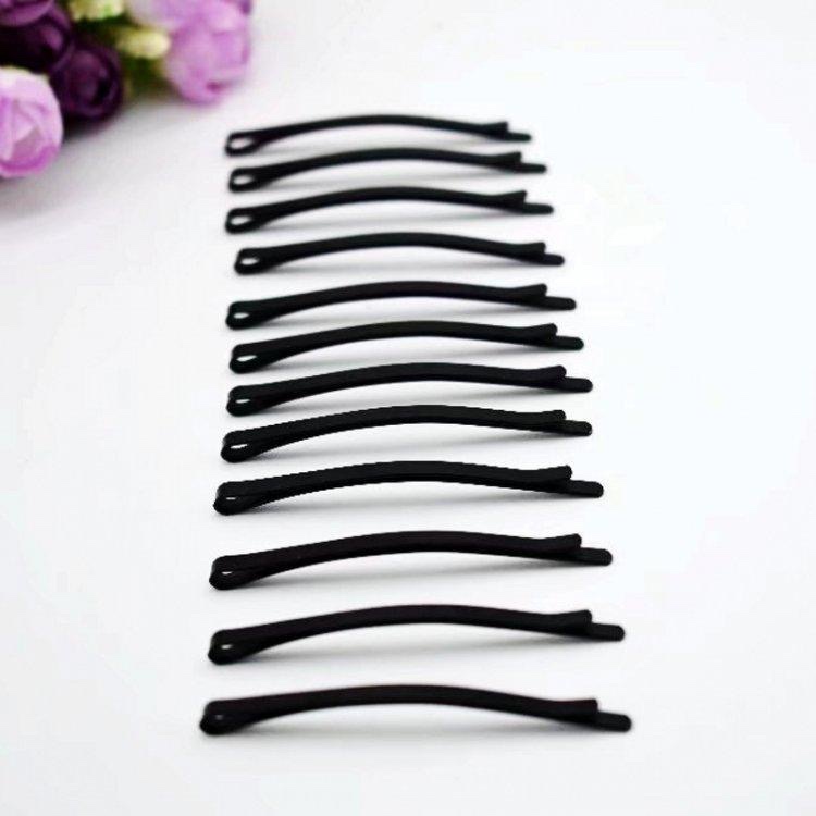 黑色一字夹弧形碎发夹盘发卡子加粗加紧刘海夹小黑夹弯夹大号发夹详情图7