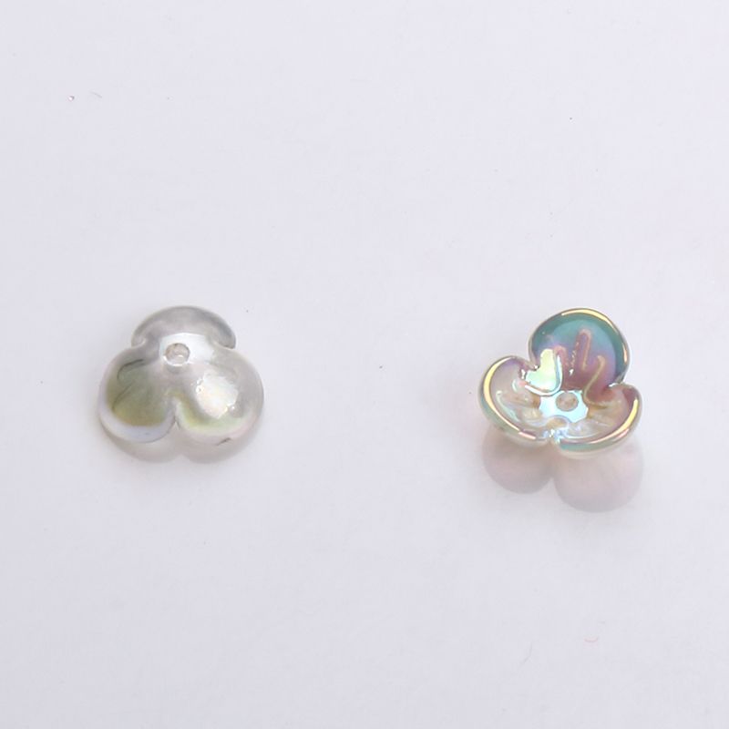 Three transparent multicolored flowers 12MM thumbnail