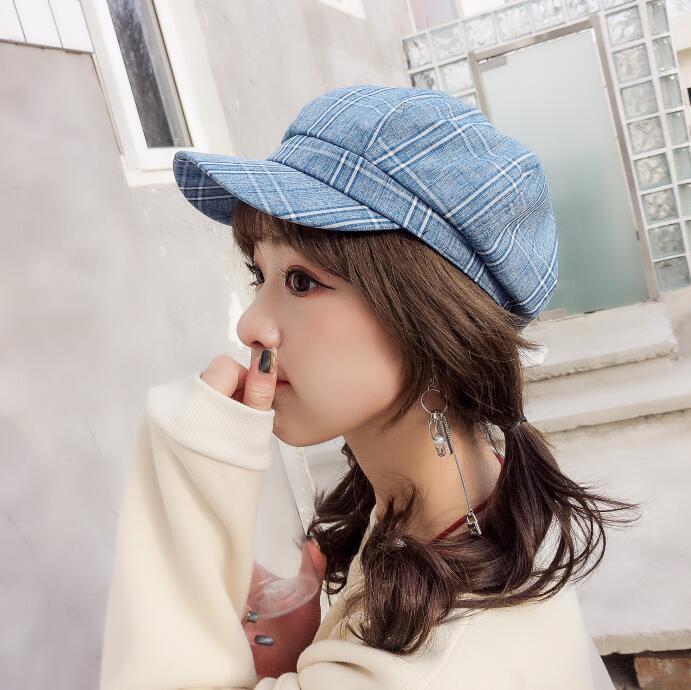 Korean version of versatile hats spring and summer sun sunshade hat female face mask beret octagon hat thumbnail