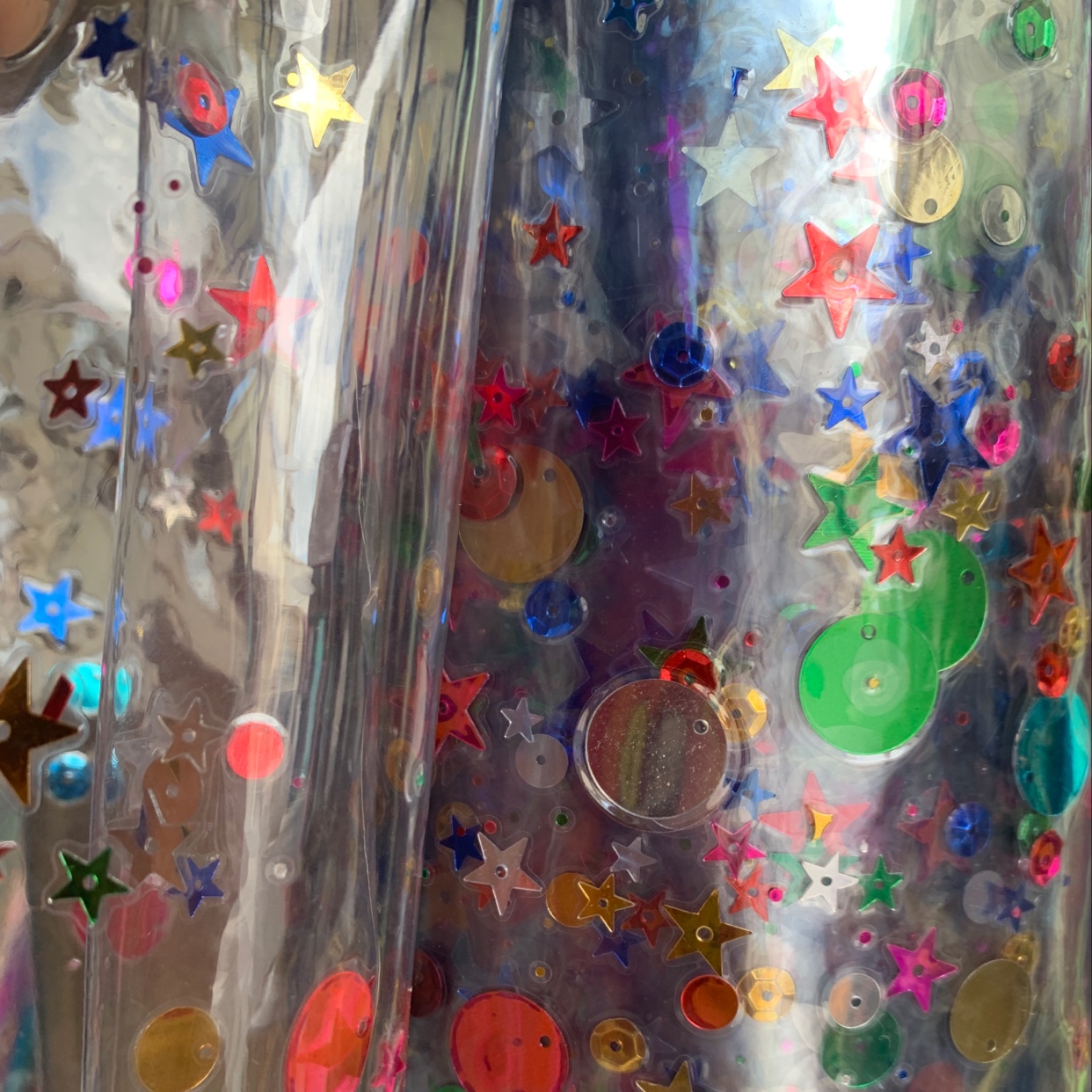 PVC film with sequined pen case and cosmetic bag material film
