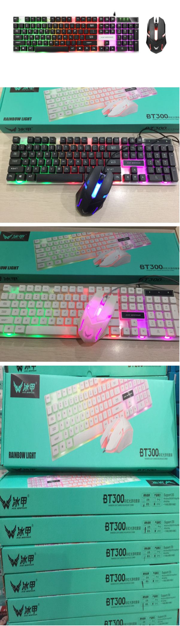 Ice Nail Computer Wired Backlit Mouse And Keyboard Set Office Pc Notebook Business Home Game Keyboard And Mouse full figure