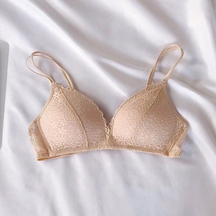 A thin lace bra breathable, strapless and small bust for teenage girls with a tapered sexy bra thumbnail