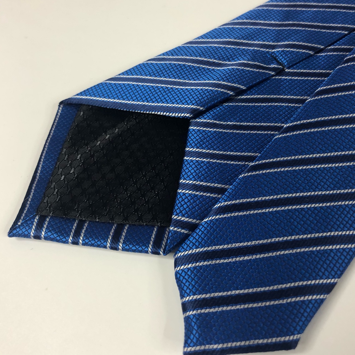 高品质批发蓝色黑色领带条纹领带定制斜纹涤纶领带工厂直销详情图6